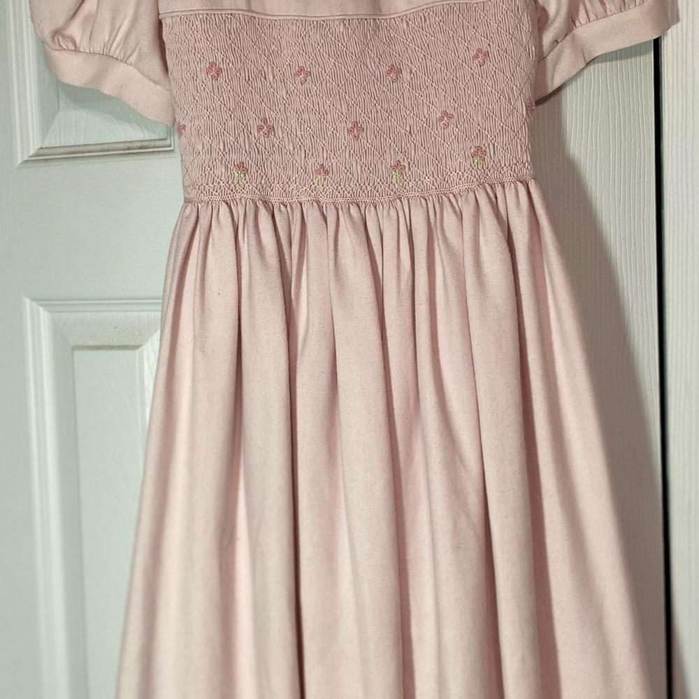 Pink Smocked Kids Dress